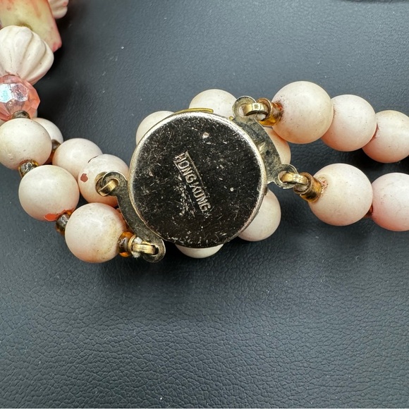 Vintage 1960s Signed Hong Kong Beaded Collar Necklace 29in - Picture 6 of 11